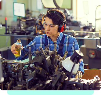 boy working in factory