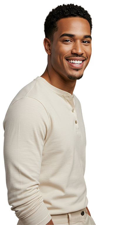 man standing and smiling