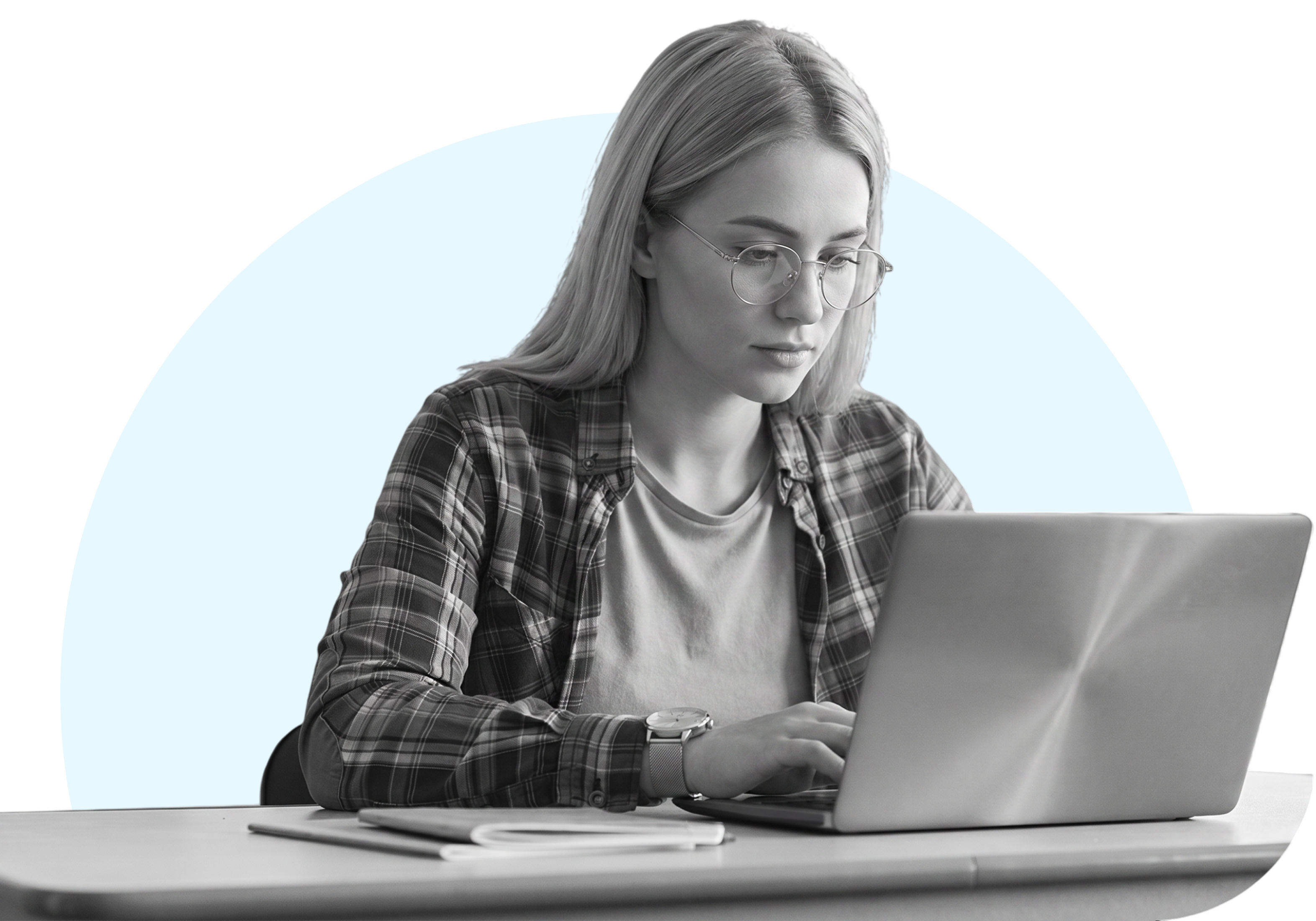 girl working on a laptop