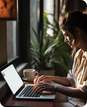 girl working on laptop